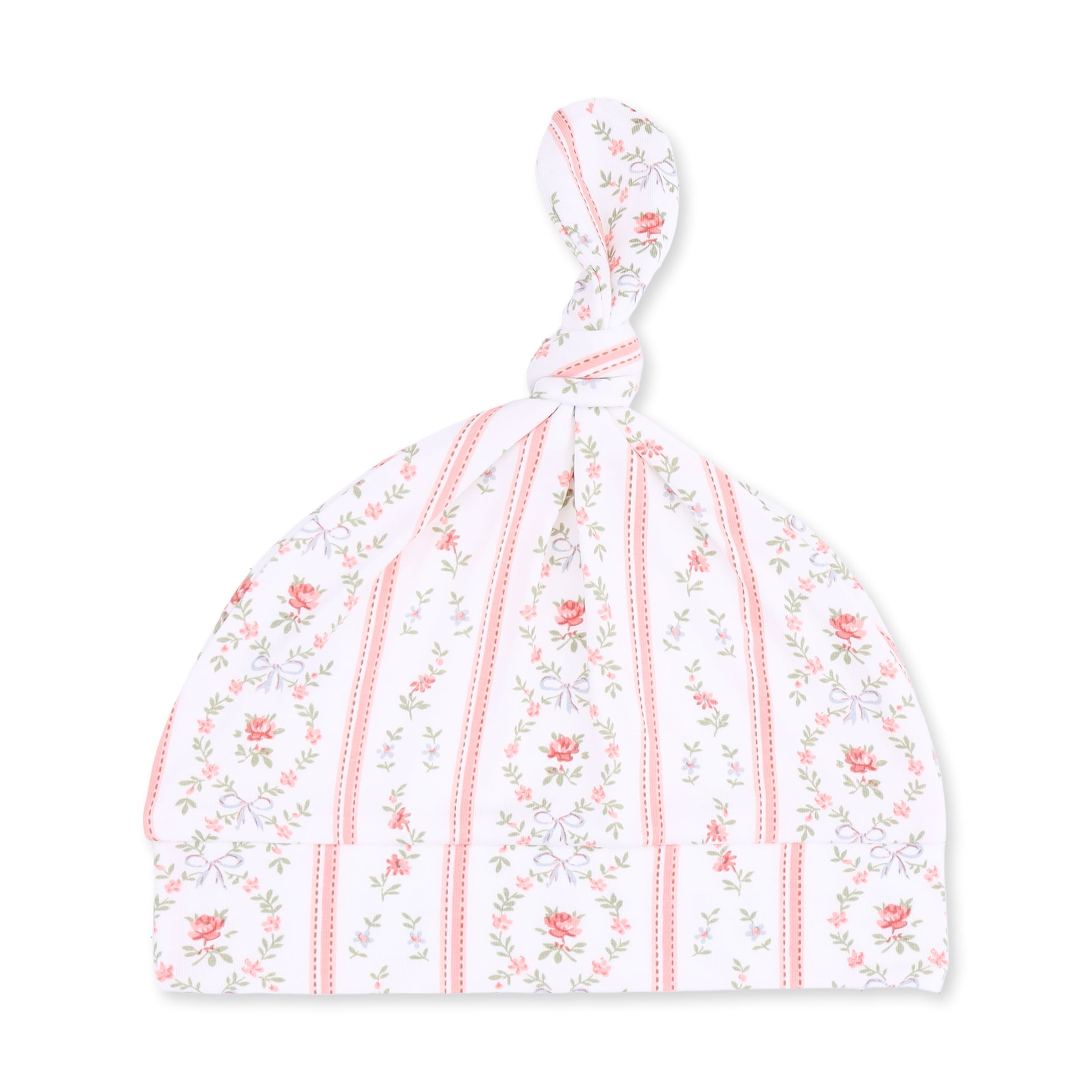Angel Dear Marnie Rosebud Stripe Kimono Gown & Knotted Hat