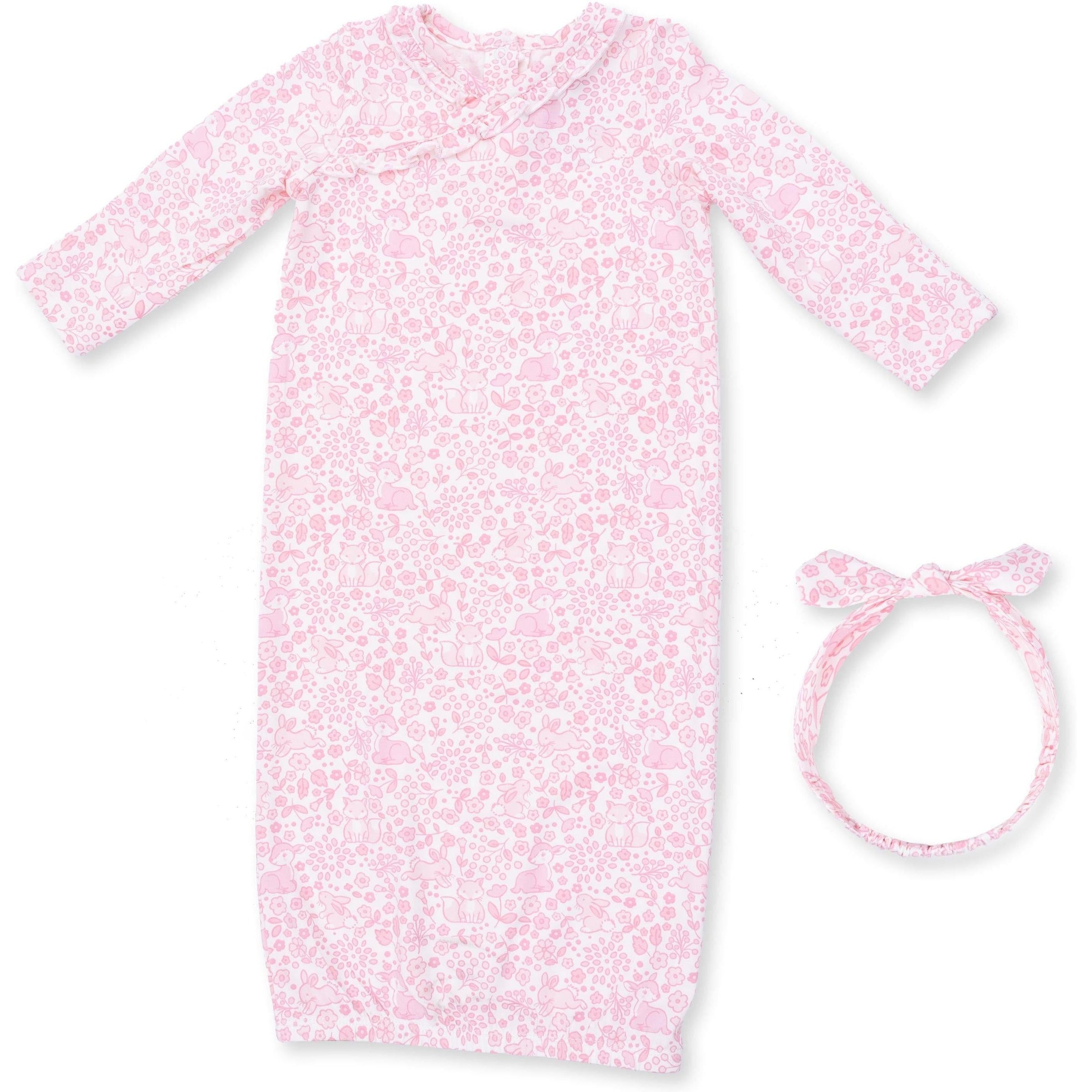 Angel Dear Baby Woodland Kimono Gown & Knot Headband