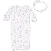 Angel Dear Carousel with Bows Kimono Gown & Knot Headband