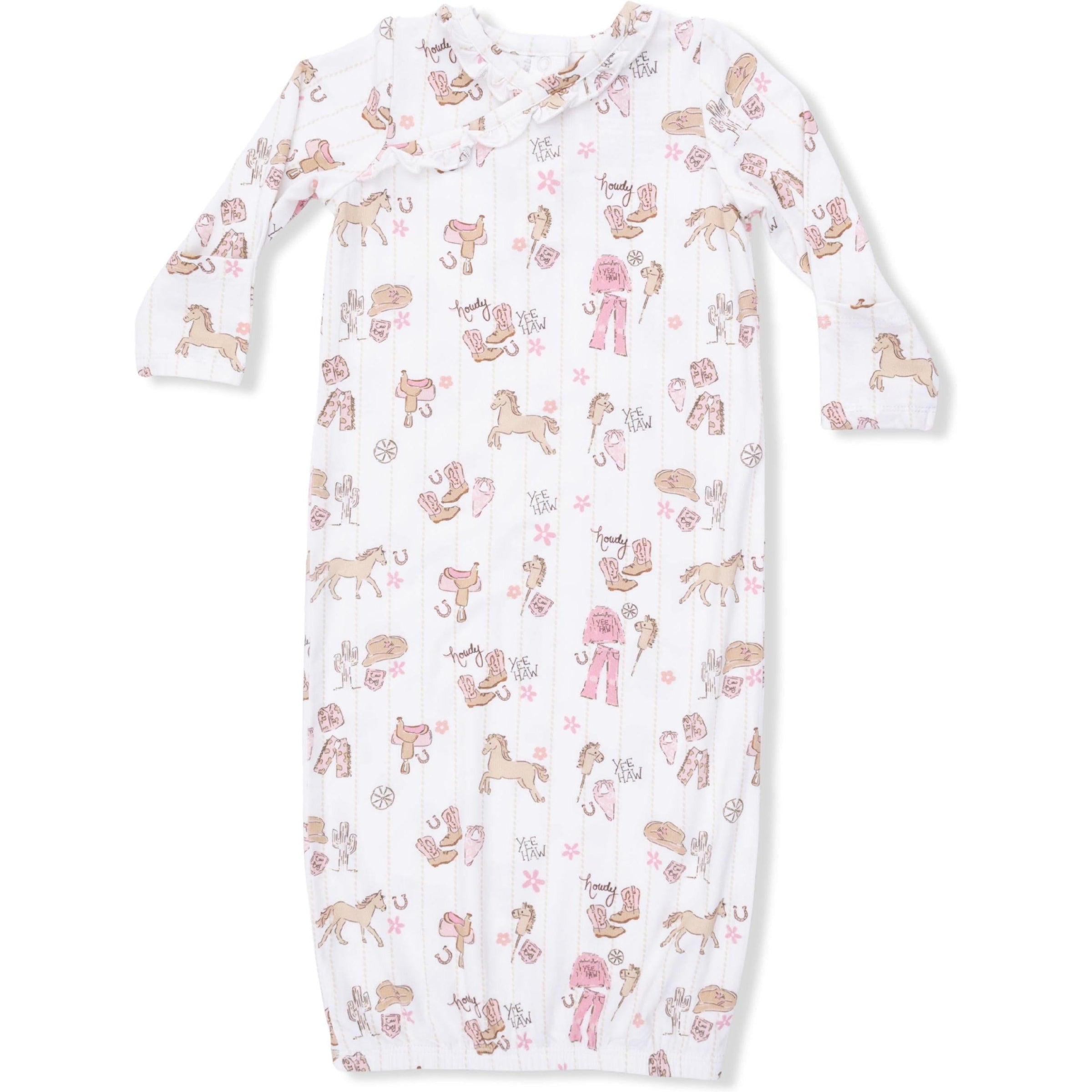 Angel Dear Cowgirl Nursery Kimono Gown & Ruffle Knotted Hat