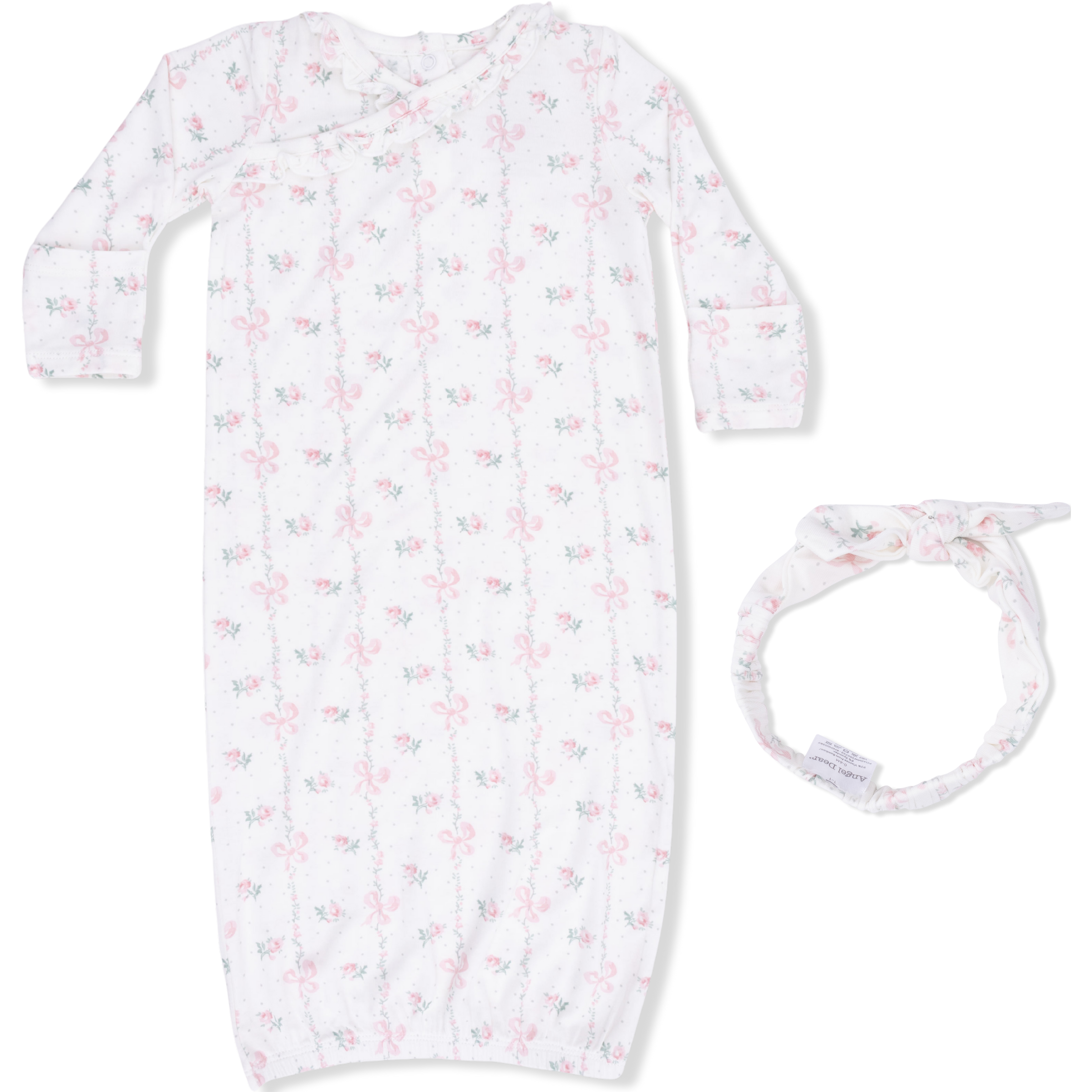Angel Dear Dainty Buds and Bows Kimono Gown & Knot Headband