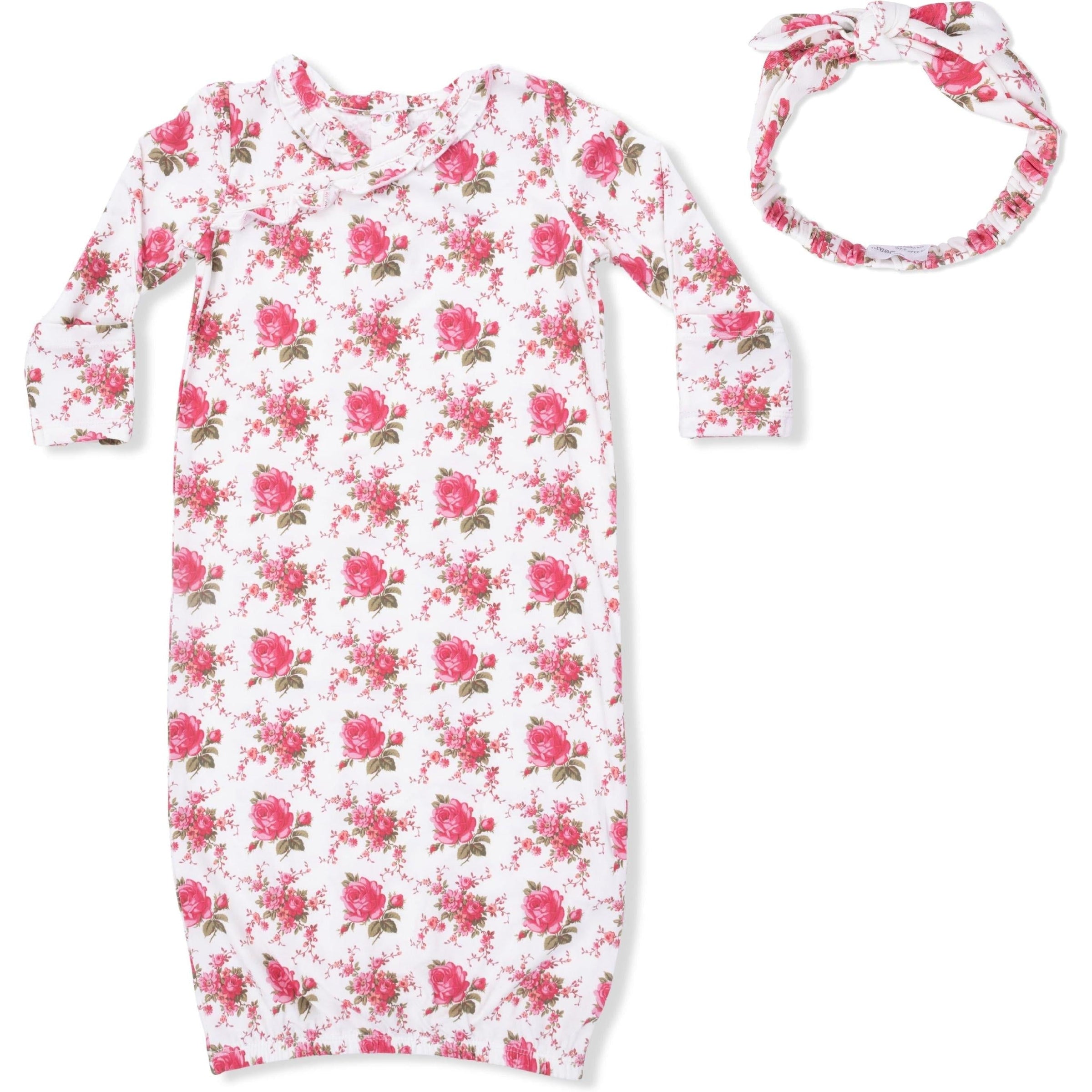 Angel Dear Elegant Roses Kimono Gown & Knot Headband