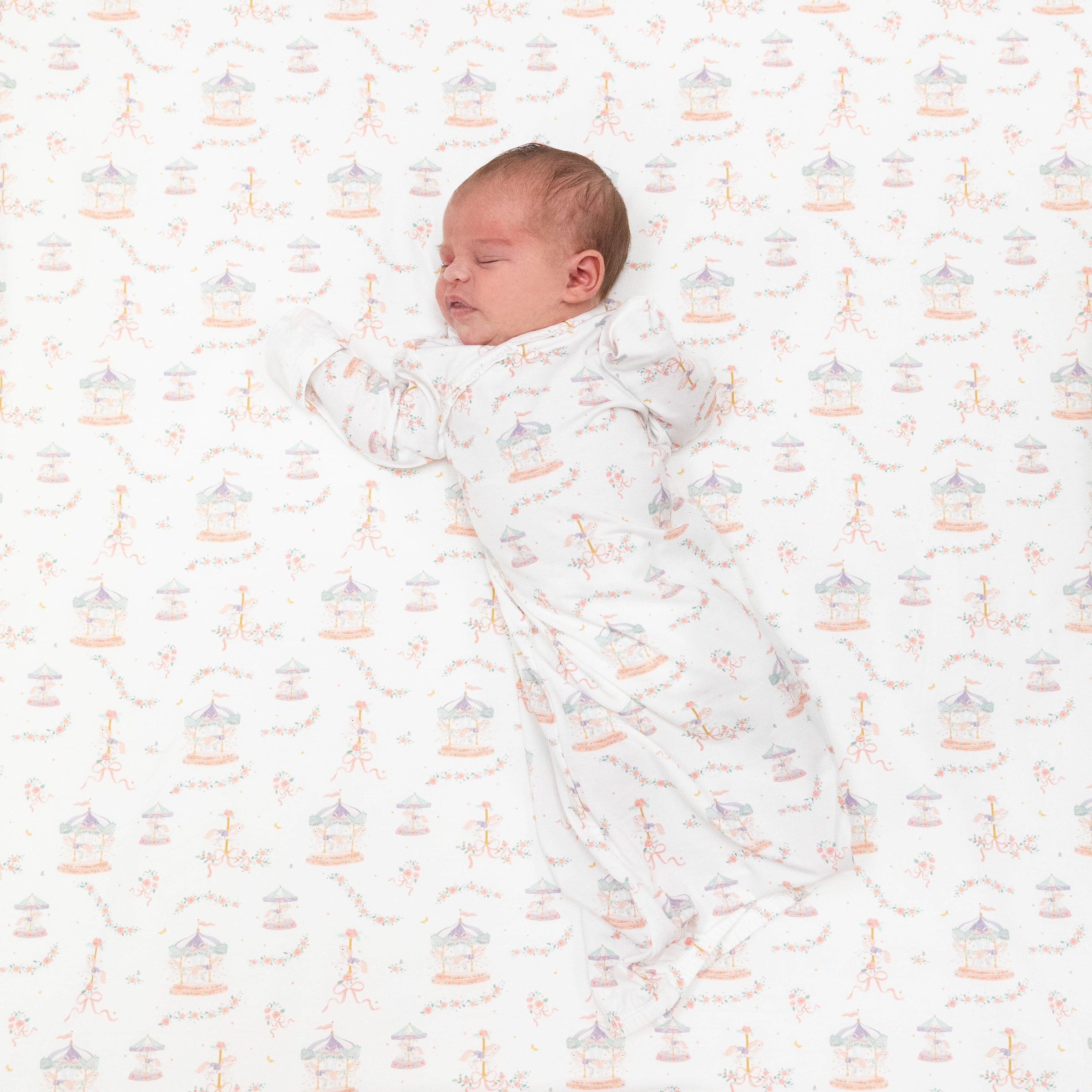 Angel Dear Carousel with Bows Kimono Gown & Knot Headband