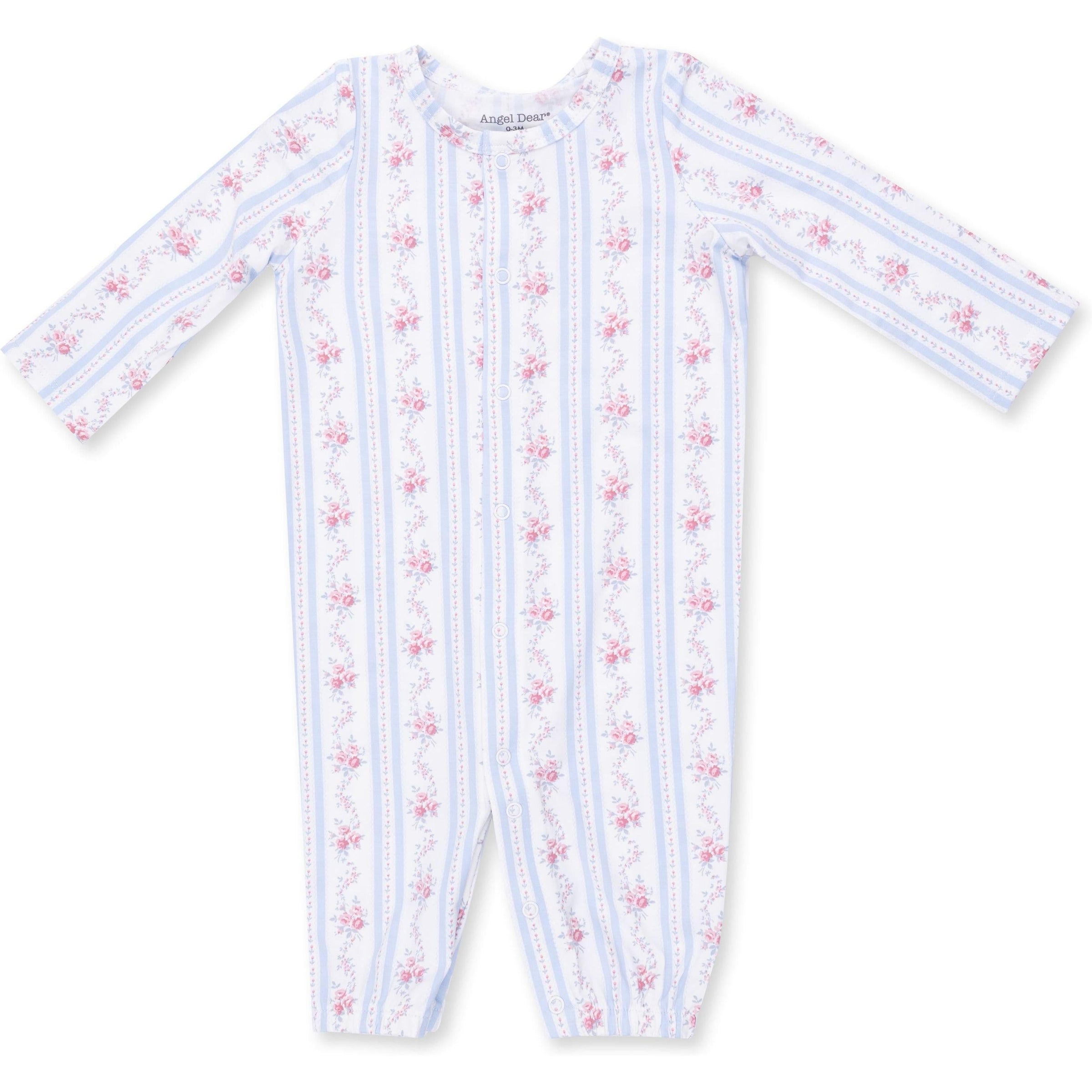 Angel Dear Anna Floral Stripe Convertible Gown & Knot Headband