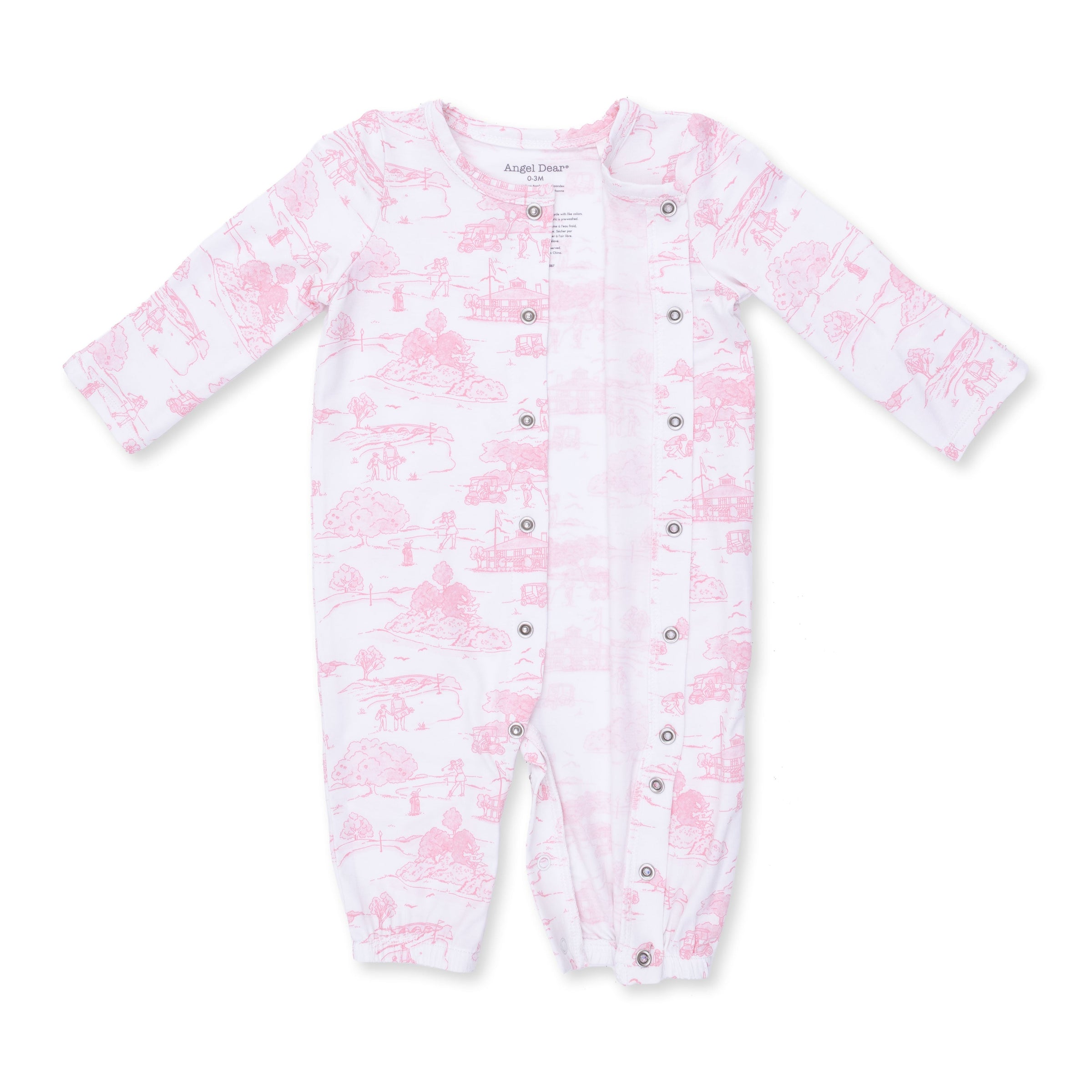Angel Dear Golf Toile Pink Convertible Gown & Knot Headband