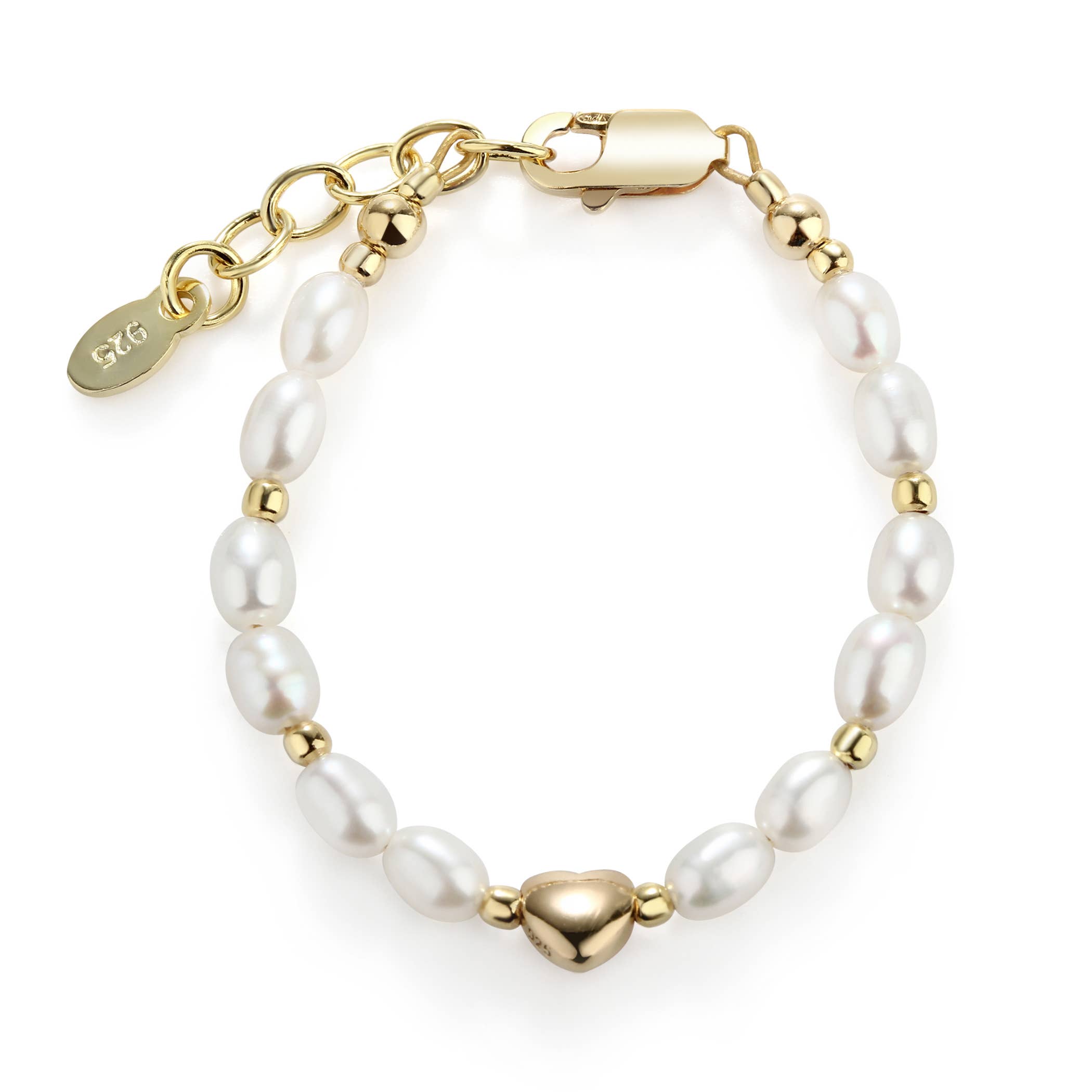 Cherished Moments - Girls 14K Gold-Plated Pearl Baby & Children's Bracelet