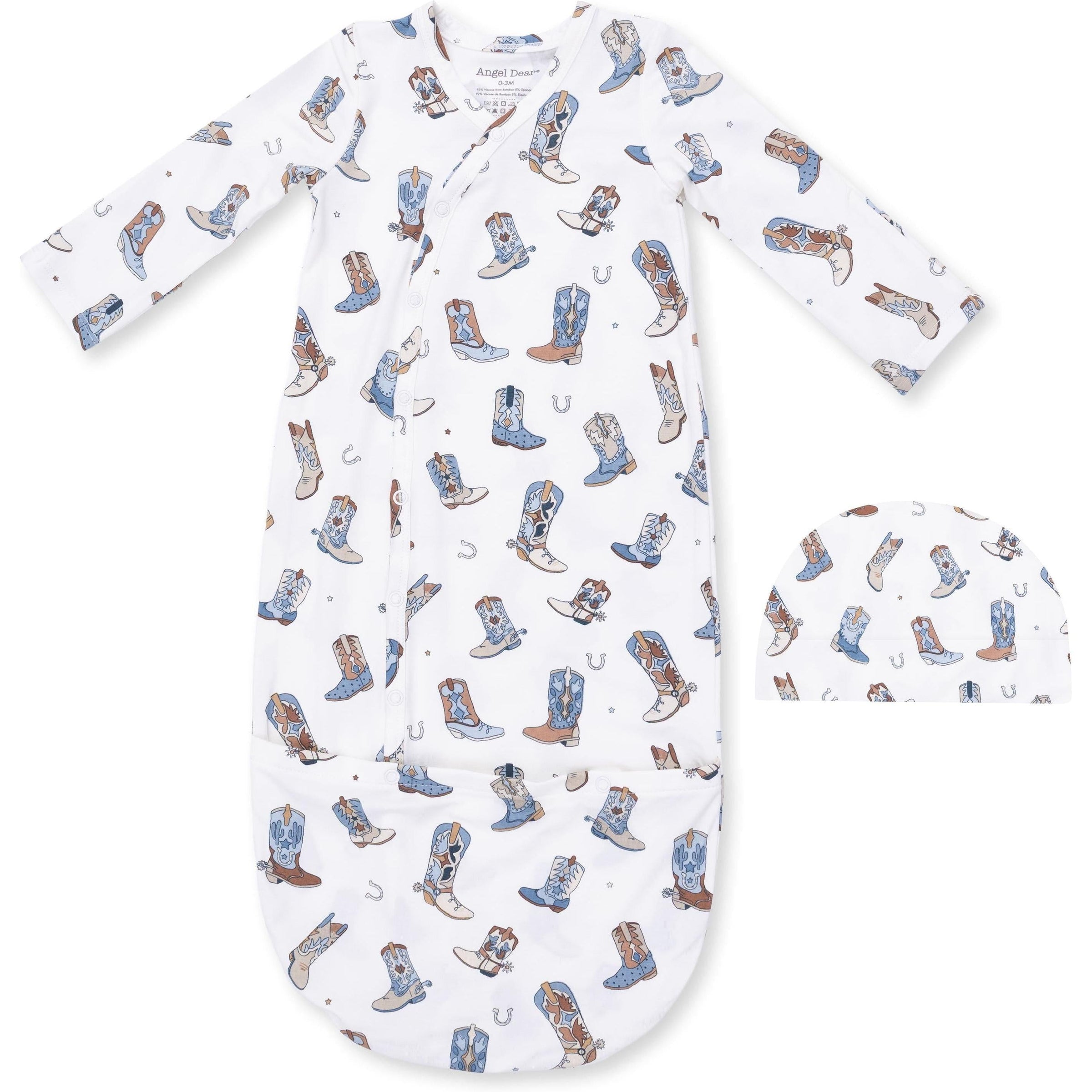 Angel Dear Buckaroo Boots Bundle Gown & Beanie Hat