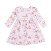 Angel Dear Princess Unicorns & Castle Twirly Long Sleeve Dress with Bike Short