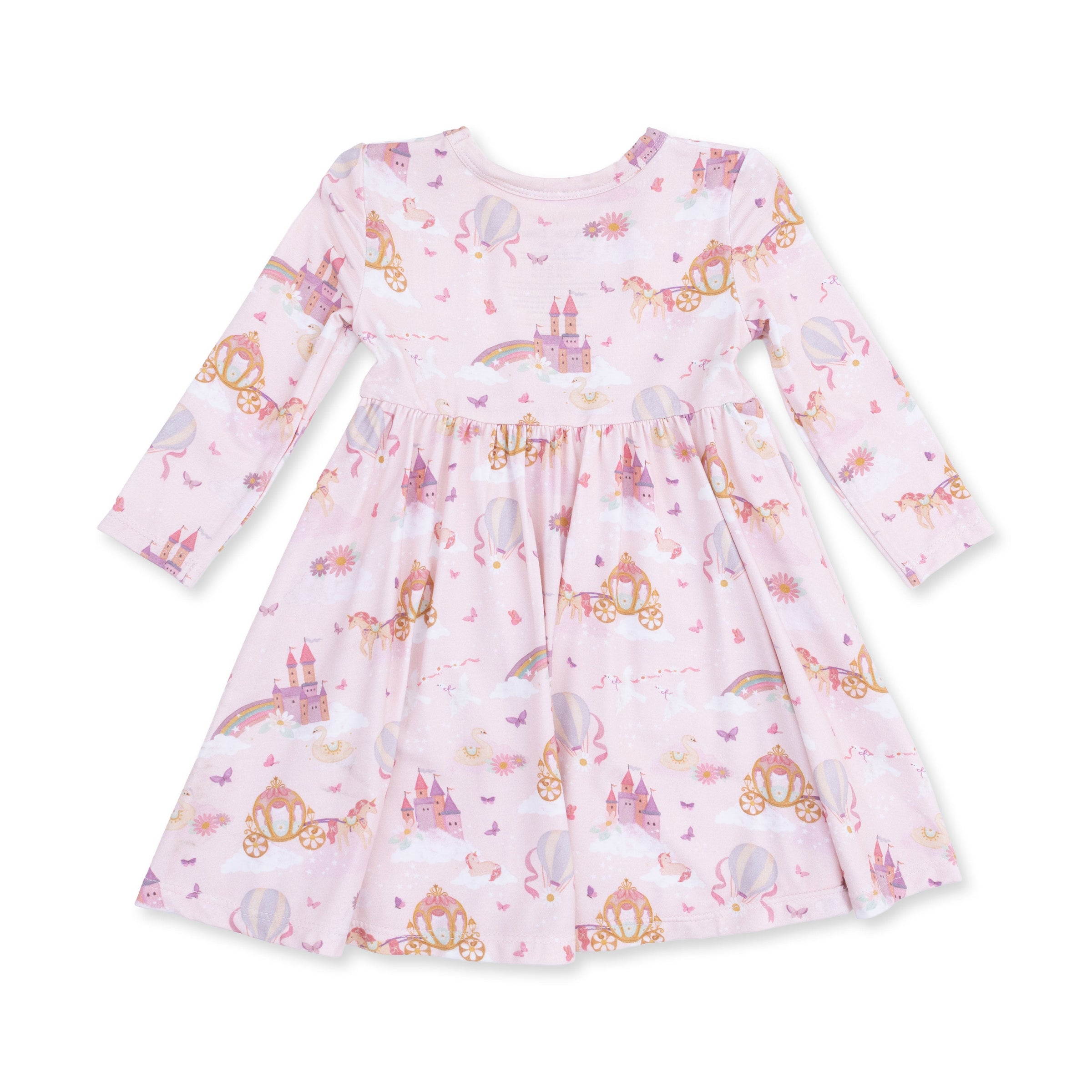 Angel Dear Princess Unicorns & Castle Twirly Long Sleeve Dress with Bike Short