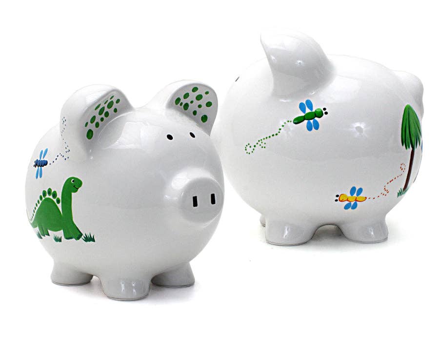 Child To Cherish® - Dinosaurs & Dragonflies Large Piggy Bank