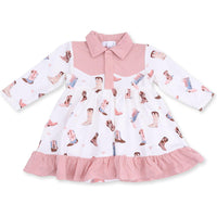 Angel Dear Buckarette Boots Long Sleeve Cowboy Bodysuit Dress