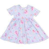 Angel Dear Mermaid Princesses Twirly Short Sleeve Dress