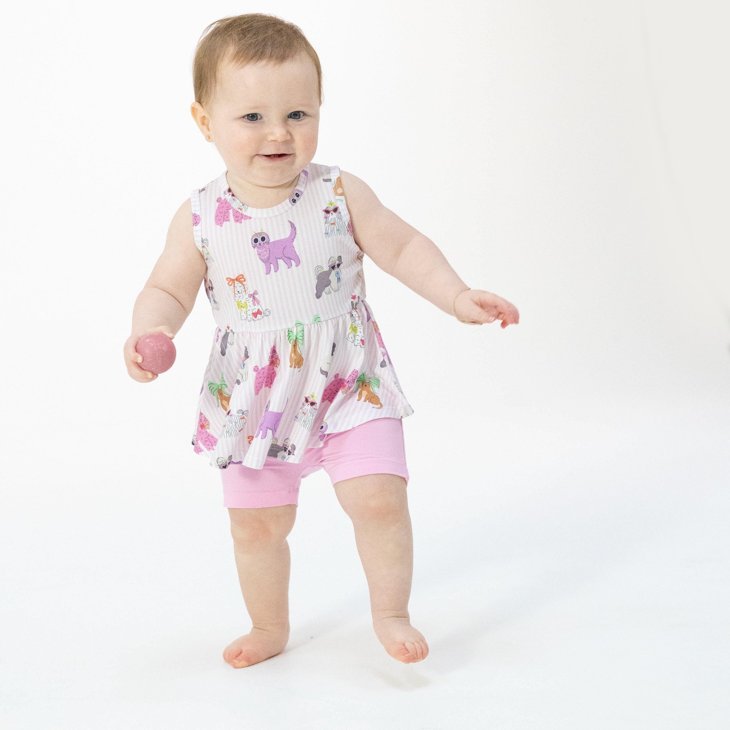 Angel Dear Fancy Dogs Peplum Tank Top and Bike Short