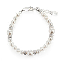 Cherished Moments - Girls Sterling Silver Pearl Baby & Children's Bracelet