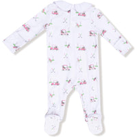 Angel Dear Baby Golf Carts Pink Smocked Peter Pan Snap Footie