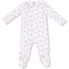 Angel Dear Dainty Buds And Bows Stripe Smocked Peter Pan Snap Footie
