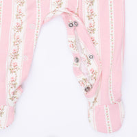 Angel Dear Antoinette Stripe Smocked Peter Pan Snap Footie
