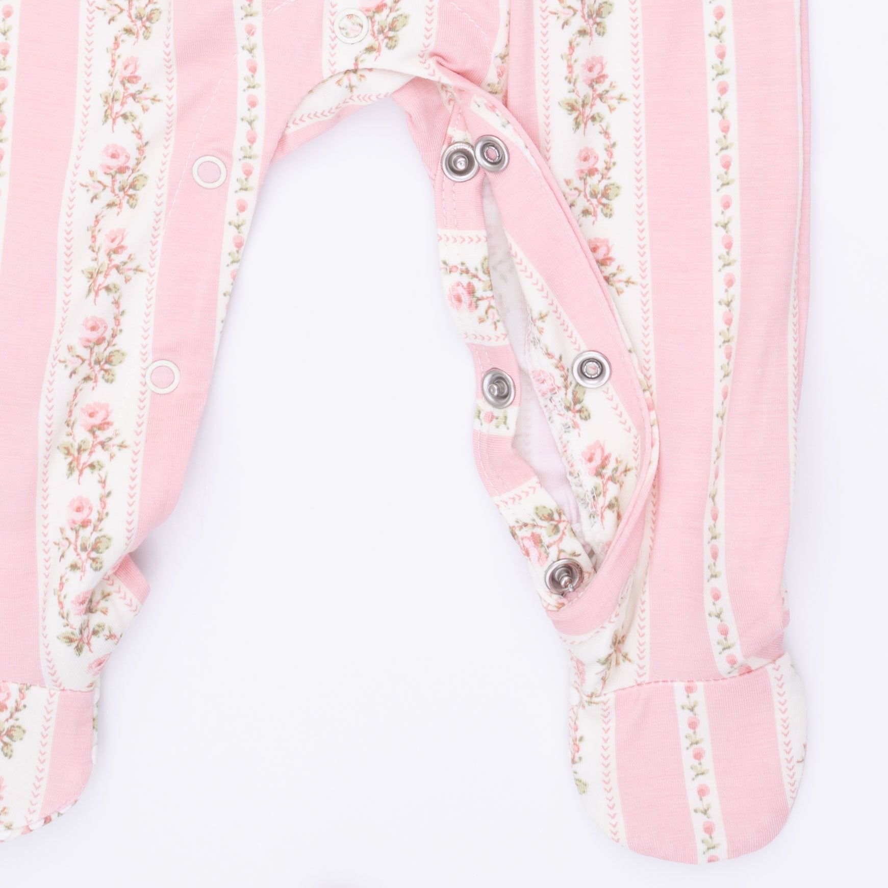 Angel Dear Antoinette Stripe Smocked Peter Pan Snap Footie