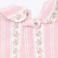 Angel Dear Antoinette Stripe Smocked Peter Pan Snap Footie