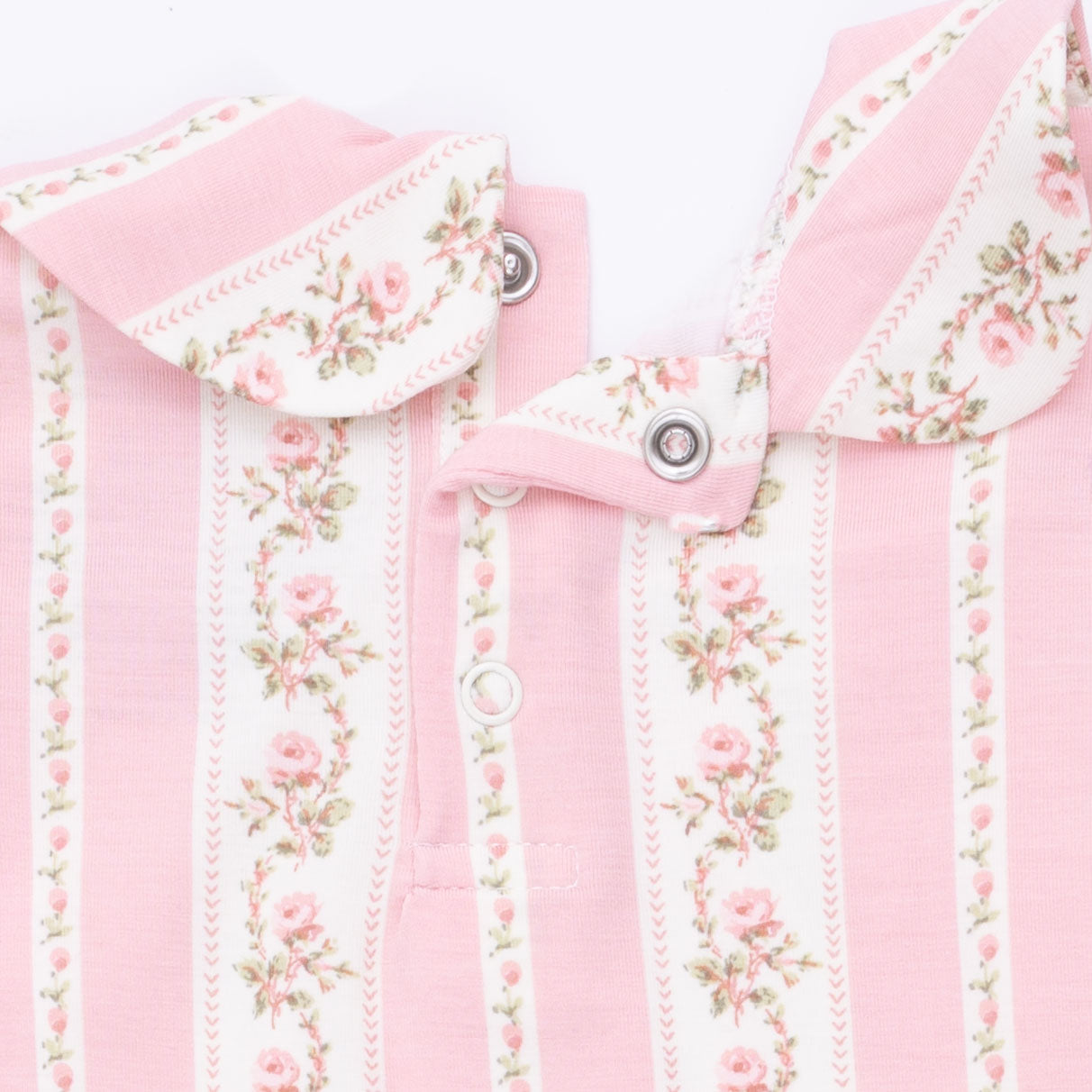 Angel Dear Antoinette Stripe Smocked Peter Pan Snap Footie