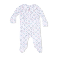 Angel Dear Golf Trellis Pink Smocked Peter Pan Snap Footie