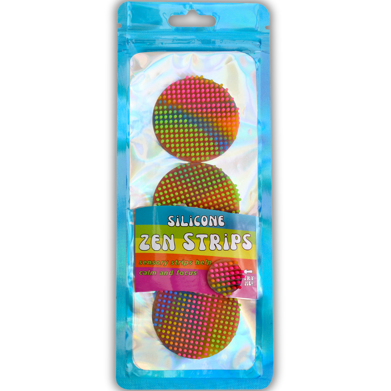 The Pencil Grip Silicone Zen Dots, Neon,  Textured Fidget Strips, 3 Pack
