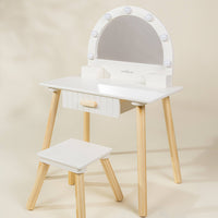 Coco Village Wooden Play Vanity with Lighted Mirror & stool