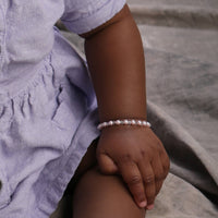 Cherished Moments - Kid's Sterling Silver Pink Pearl Baby & Children's Bracelet