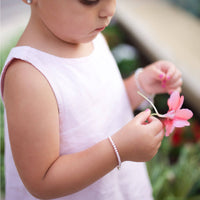 Cherished Moments - Girls Sterling Silver Dainty Pearl Baby & Child's Bracelet