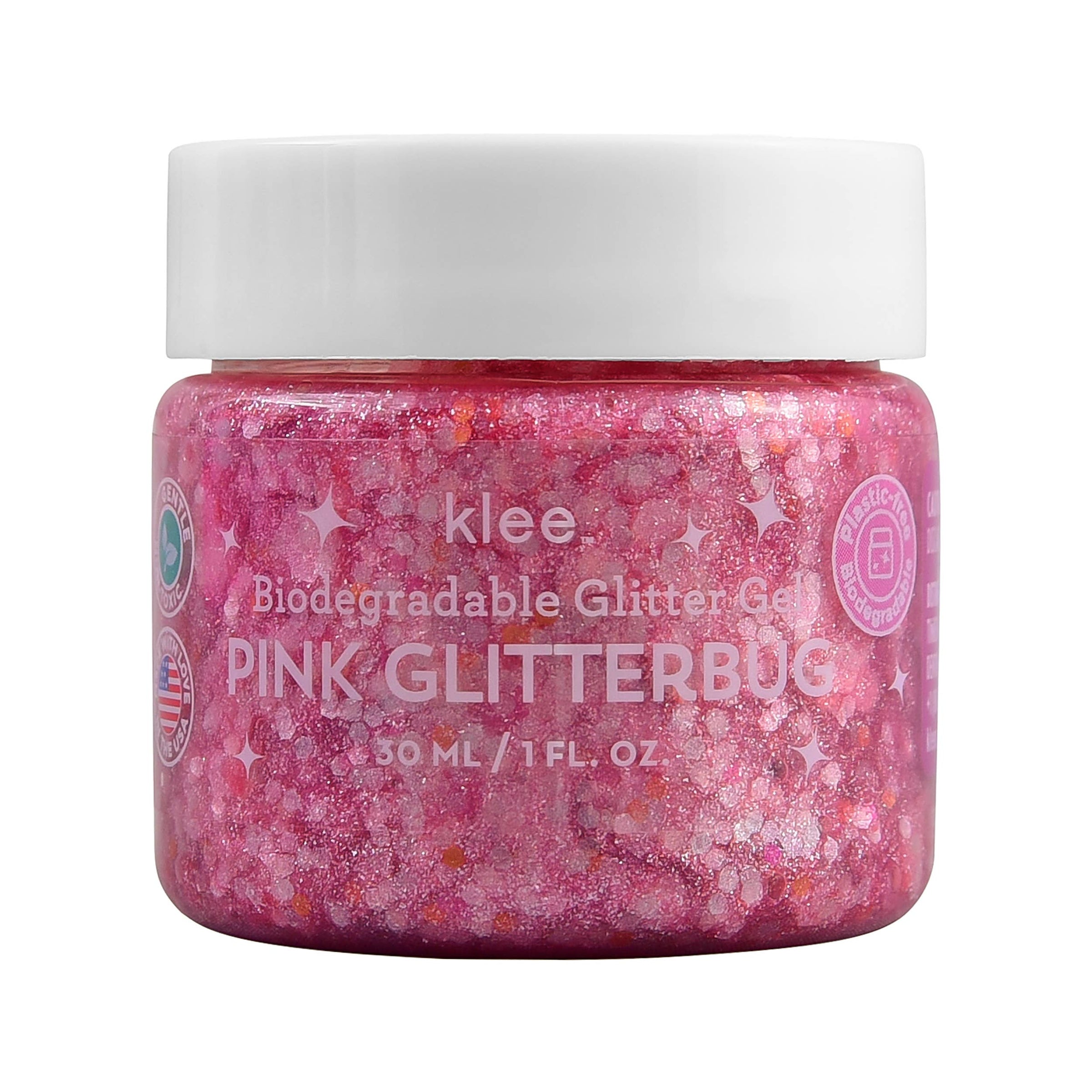 Klee Naturals Pink Glitterbug Biodegradable Glitter Gel, 1 oz