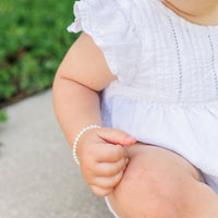 Cherished Moments - Kids Sterling Silver Freshwater Pearl Baby Girl Bracelet