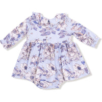 Angel Dear Woodrose Peri Long Sleeve Peter Pan Ruffle Collar Bubble with Skirt