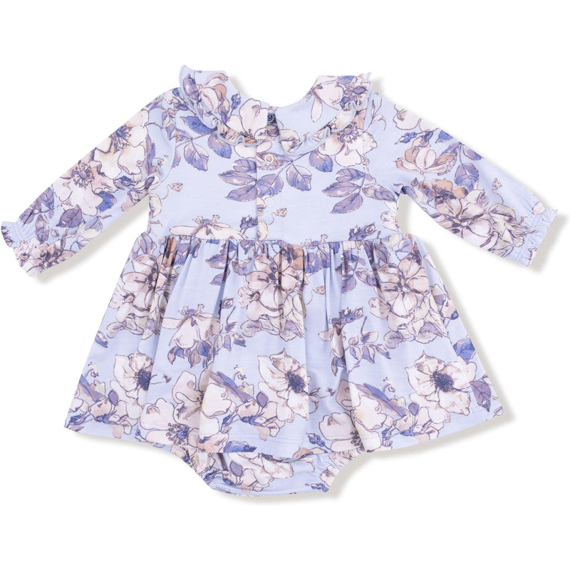 Angel Dear Woodrose Peri Long Sleeve Peter Pan Ruffle Collar Bubble with Skirt