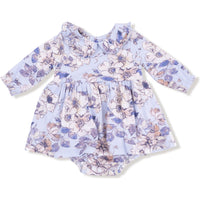Angel Dear Woodrose Peri Long Sleeve Peter Pan Ruffle Collar Bubble with Skirt