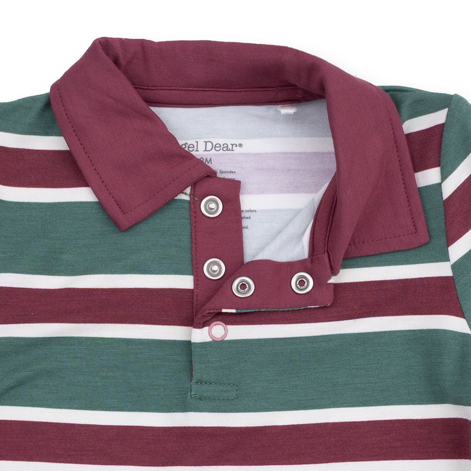 Angel Dear Rugby Stripe Green Long Sleeve Polo & Jogger