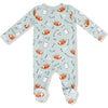 Angel Dear Touchdown Time Grey Mist 2 Way Zipper Footie
