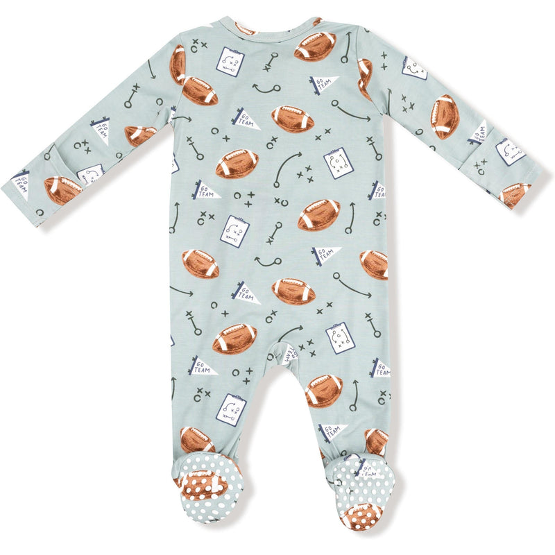 Angel Dear Touchdown Time Grey Mist 2 Way Zipper Footie