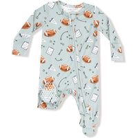 Angel Dear Touchdown Time Grey Mist 2 Way Zipper Footie