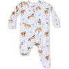 Angel Dear Horses Blue 2 Way Zipper Footie