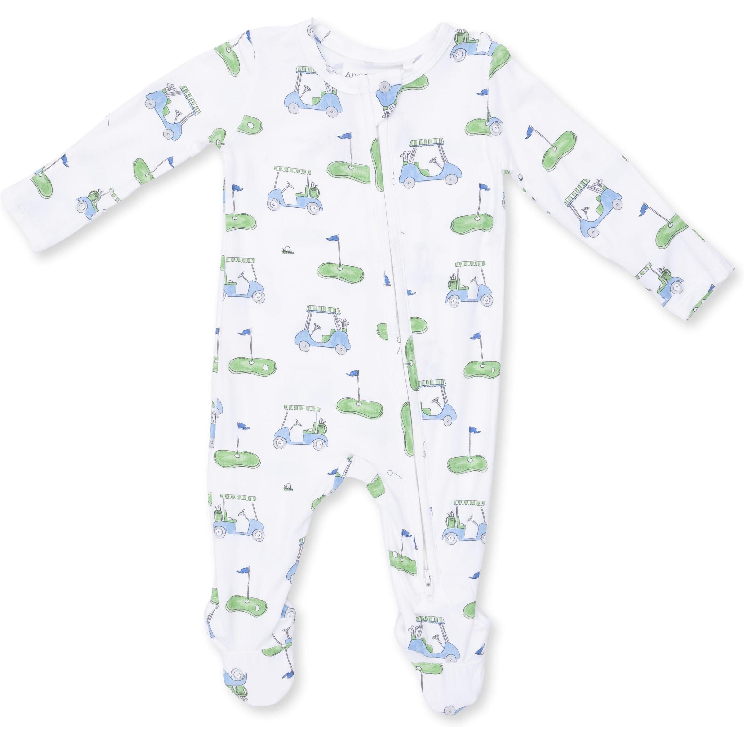 Angel Dear Golf Carts Blue 2 Way Zipper Footie
