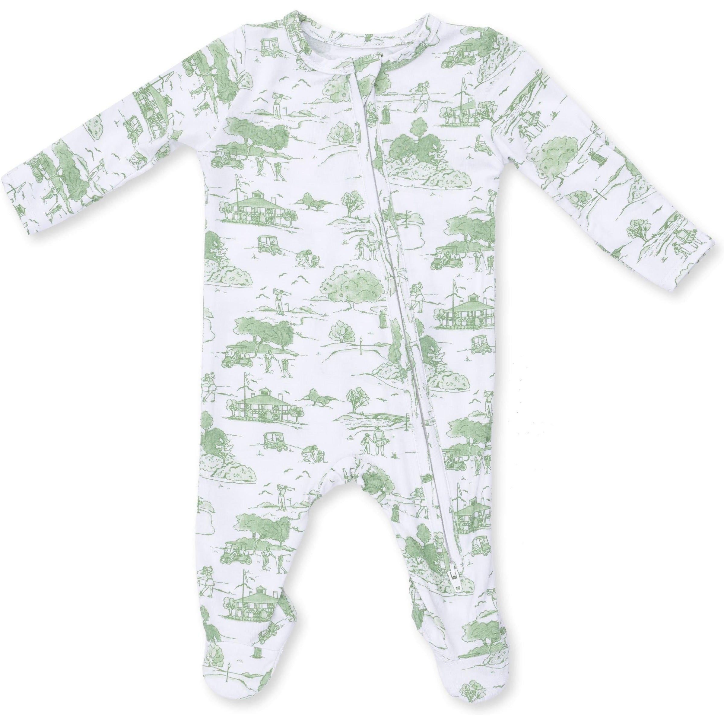 Angel Dear Golf Toile Green 2 Way Zipper Footie