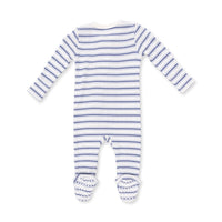 Angel Dear Vintage Stripe Blue 2 Way Zipper Footie