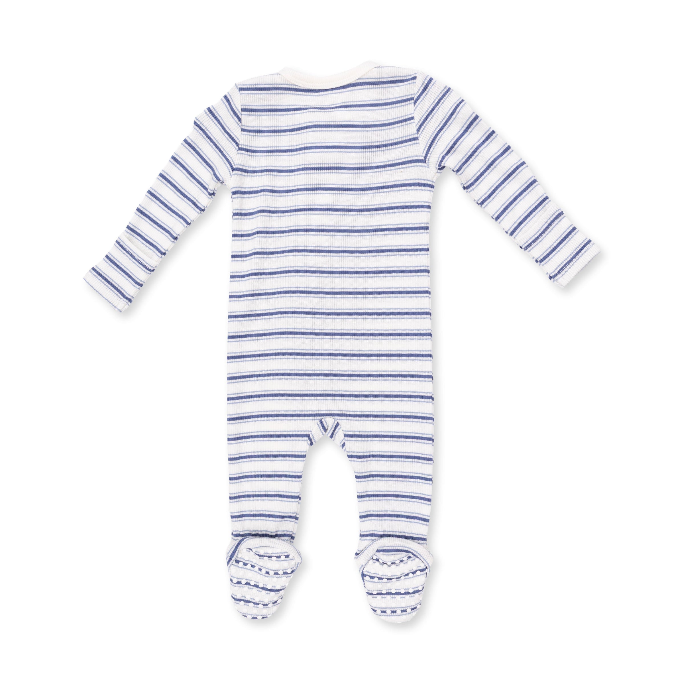 Angel Dear Vintage Stripe Blue 2 Way Zipper Footie