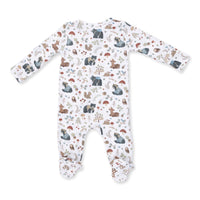 Angel Dear Southern Woodland Animals Green 2 Way Zipper Footie