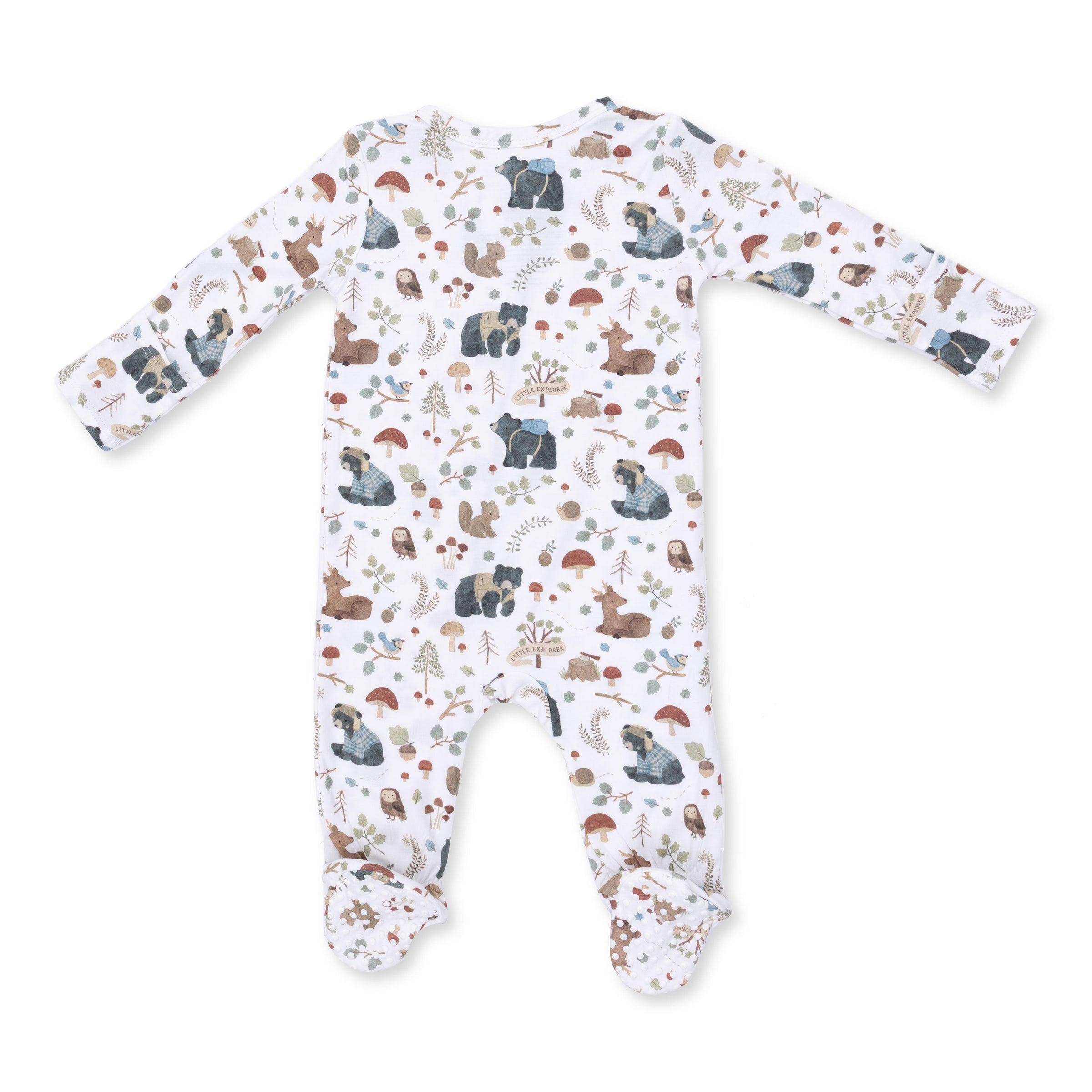 Angel Dear Southern Woodland Animals Green 2 Way Zipper Footie