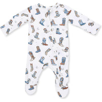 Angel Dear Buckaroo Boots 2 Way Zipper Footie