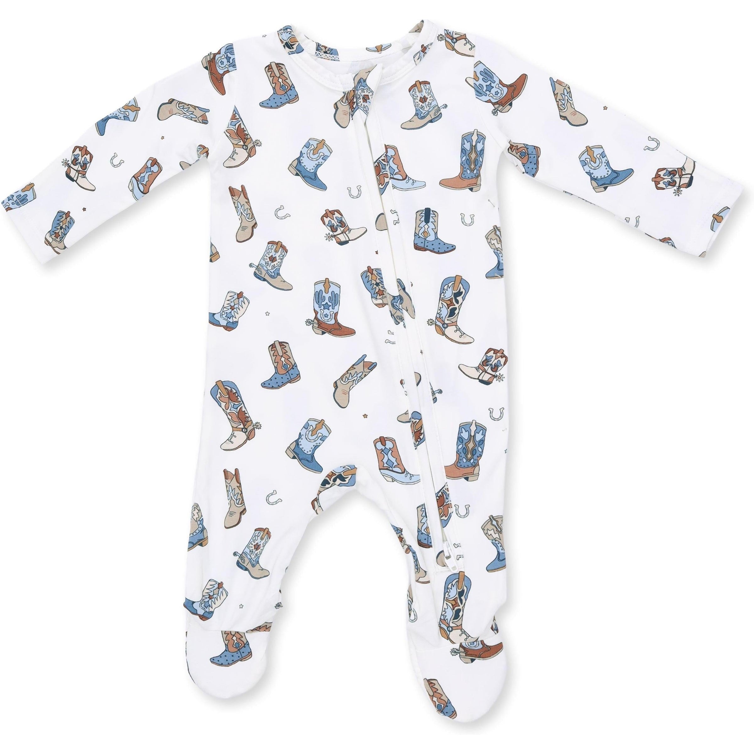 Angel Dear Buckaroo Boots 2 Way Zipper Footie