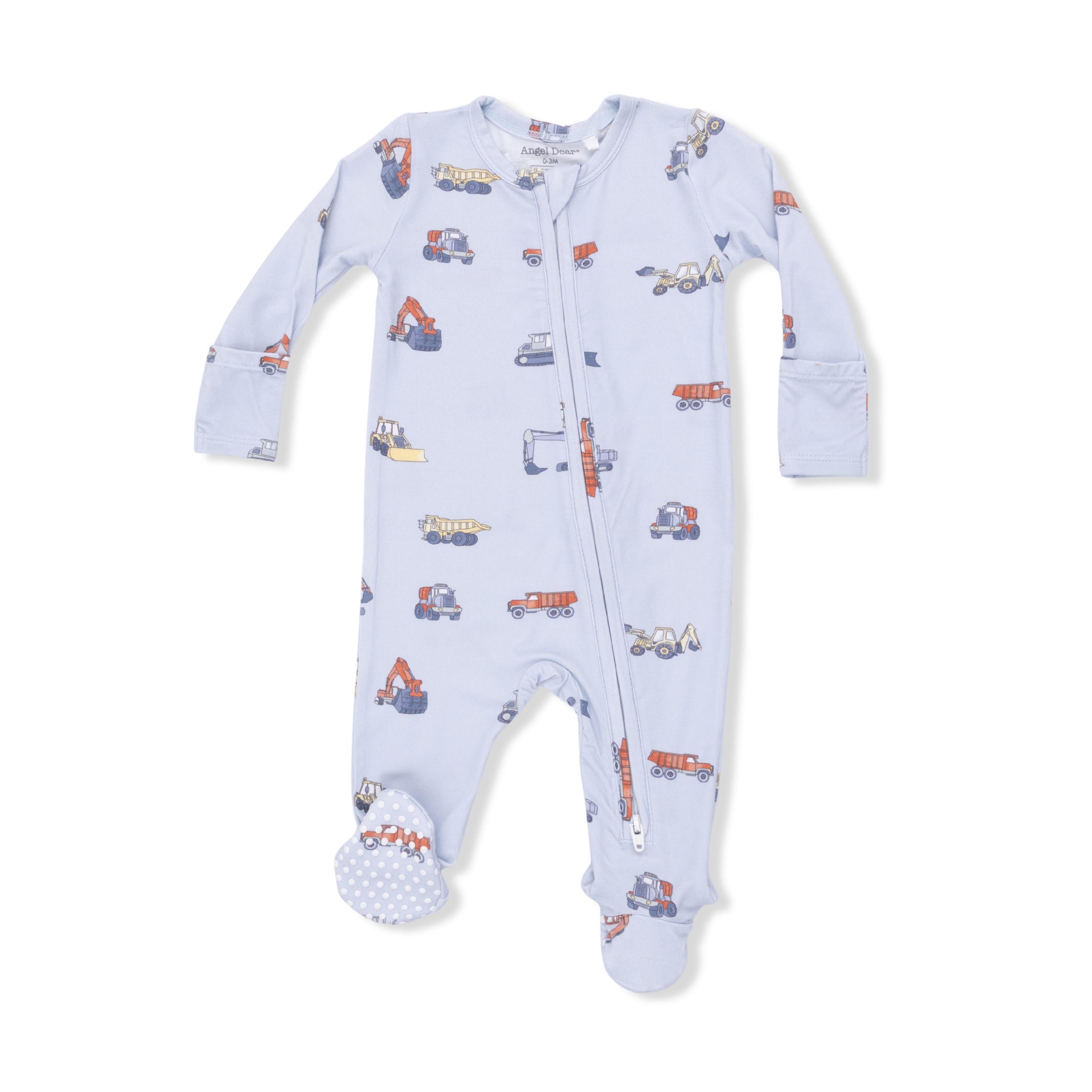 Angel Dear Construction Vehicles 2-Way Zipper Footie