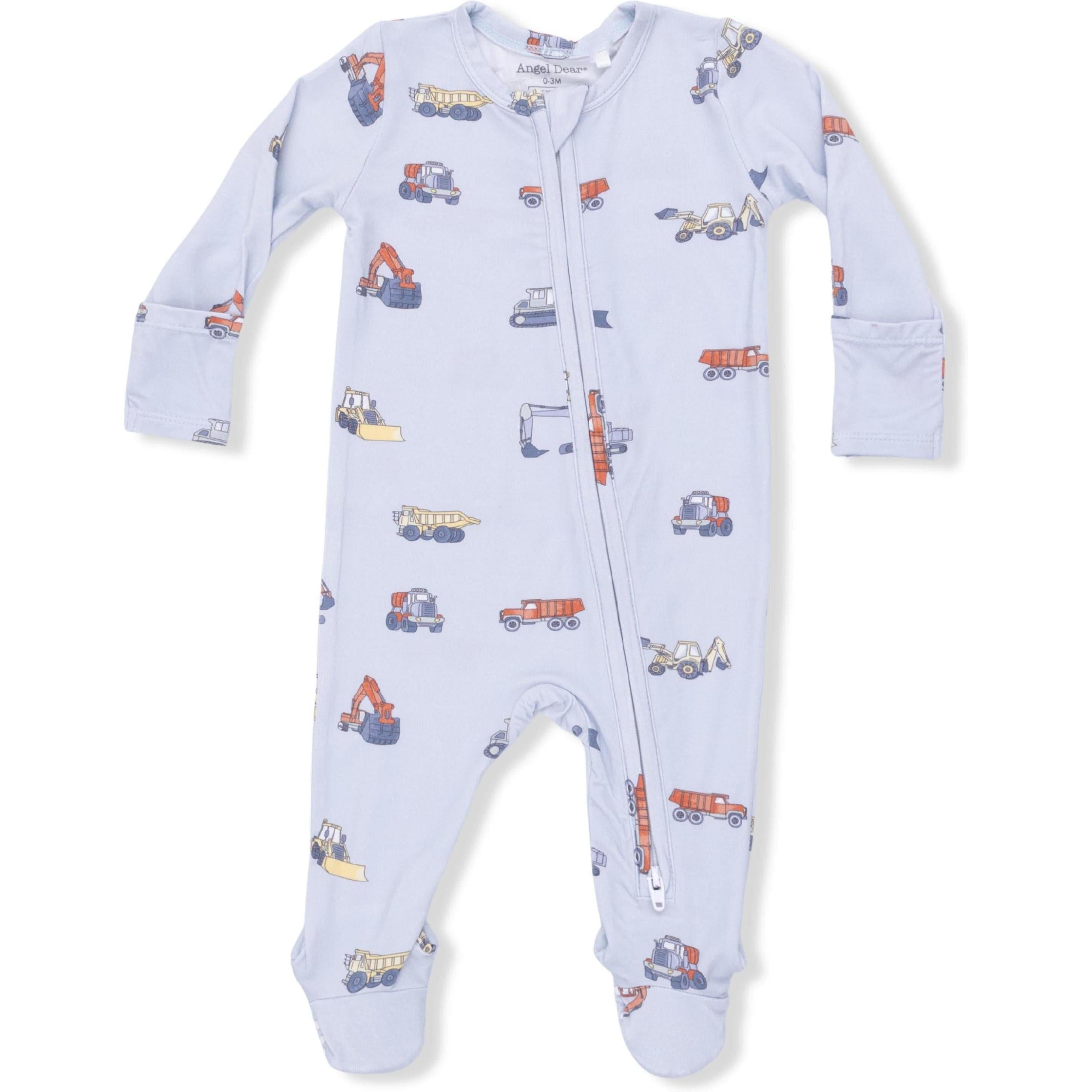 Angel Dear Construction Vehicles 2-Way Zipper Footie