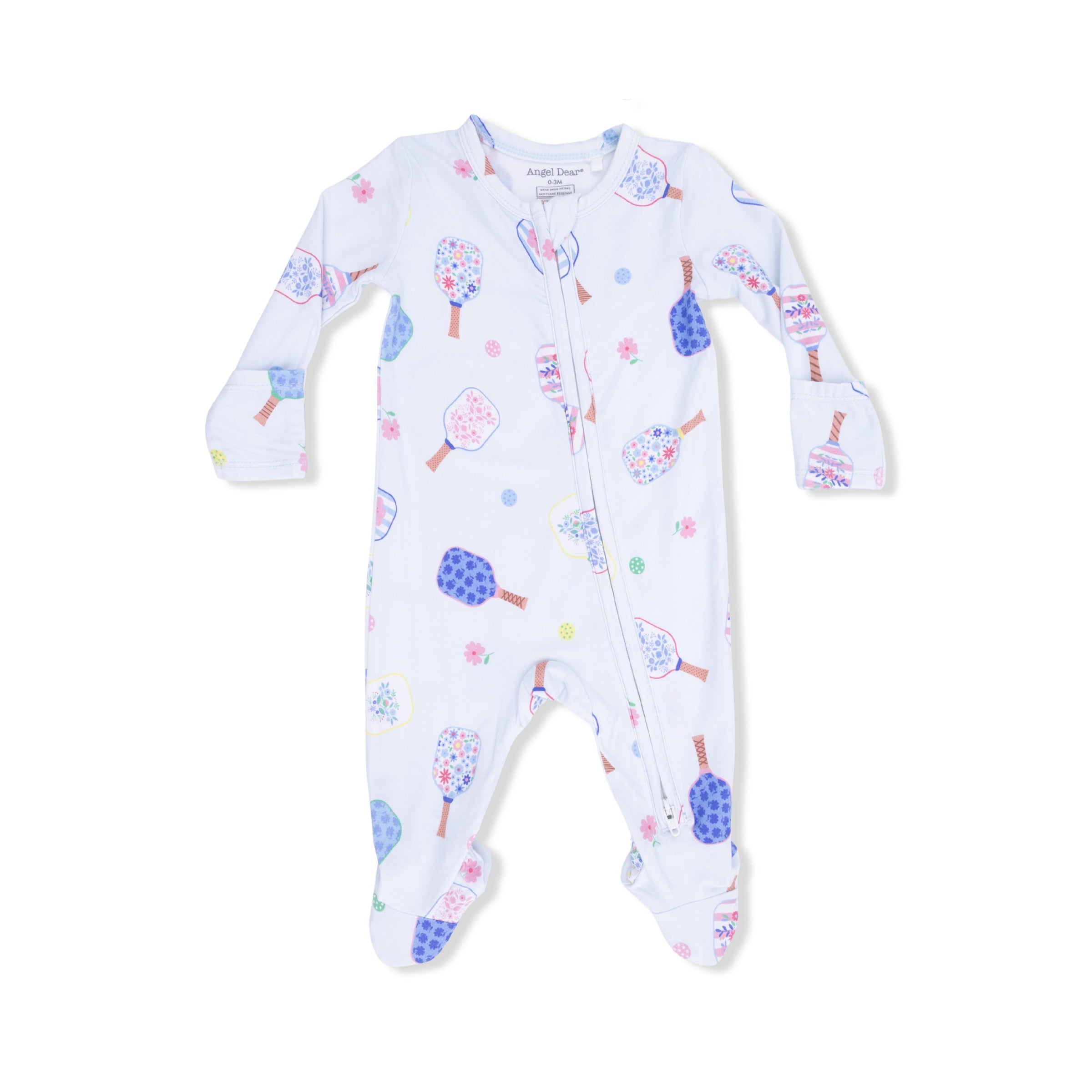 Angel Dear Floral Pickleball 2-Way Zipper Footie